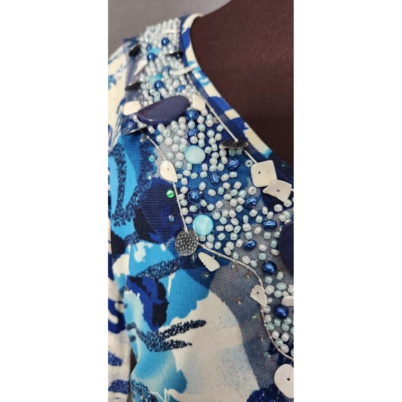 Motive FLATTERING Long Cut V-Neck Sweater Sz L Embellished Bit of Bling NICE TOP - Picture 2 of 14